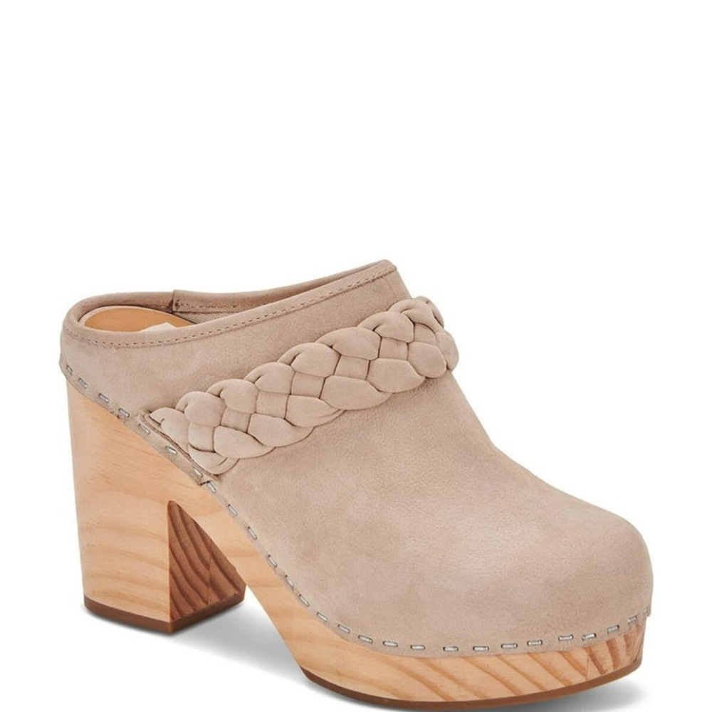 Dolce Vita Beige Braided Heeled Clogs Size 7.5